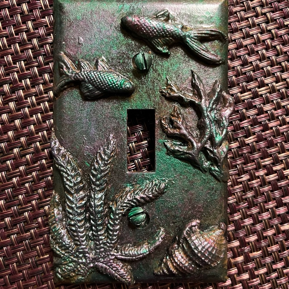 Custom Decorative Fish and Coral Light Switch Cover